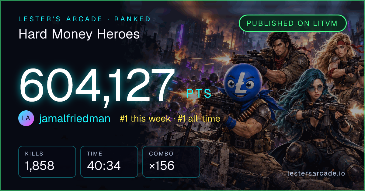 Hard Money Heroes score card: 604,127 points by jamalfriedman