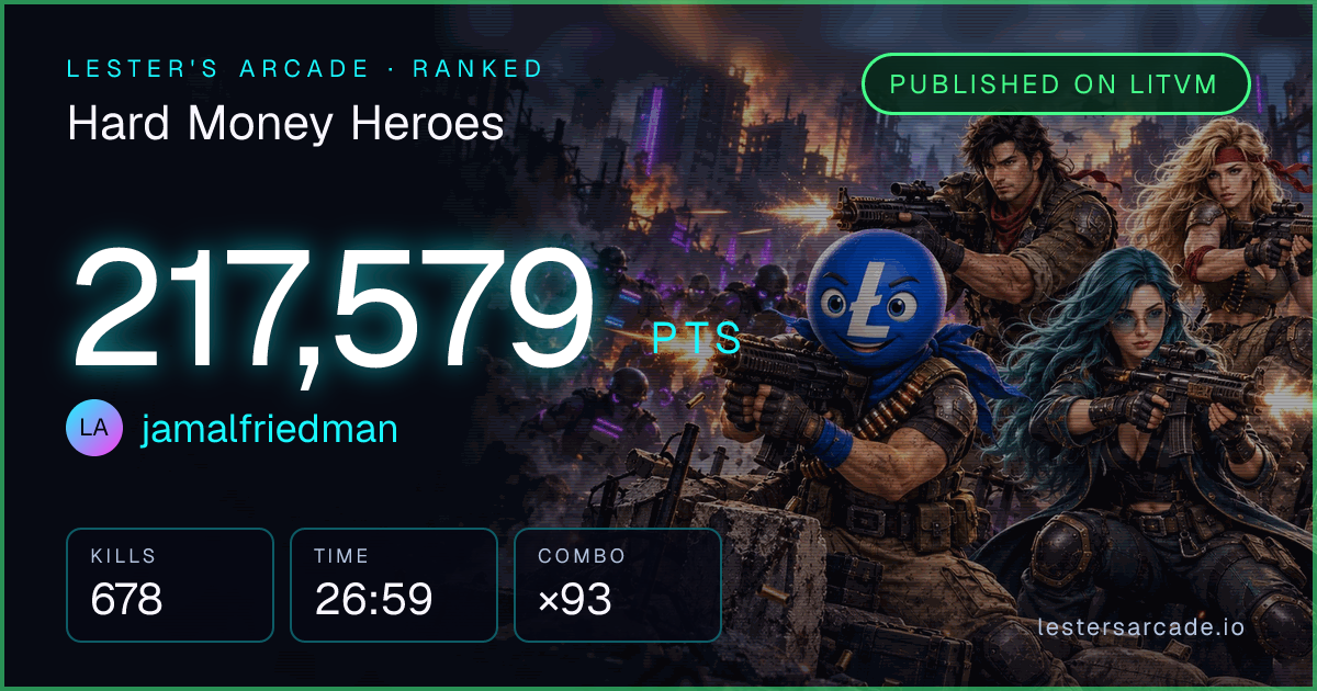 Hard Money Heroes score card: 217,579 points by jamalfriedman