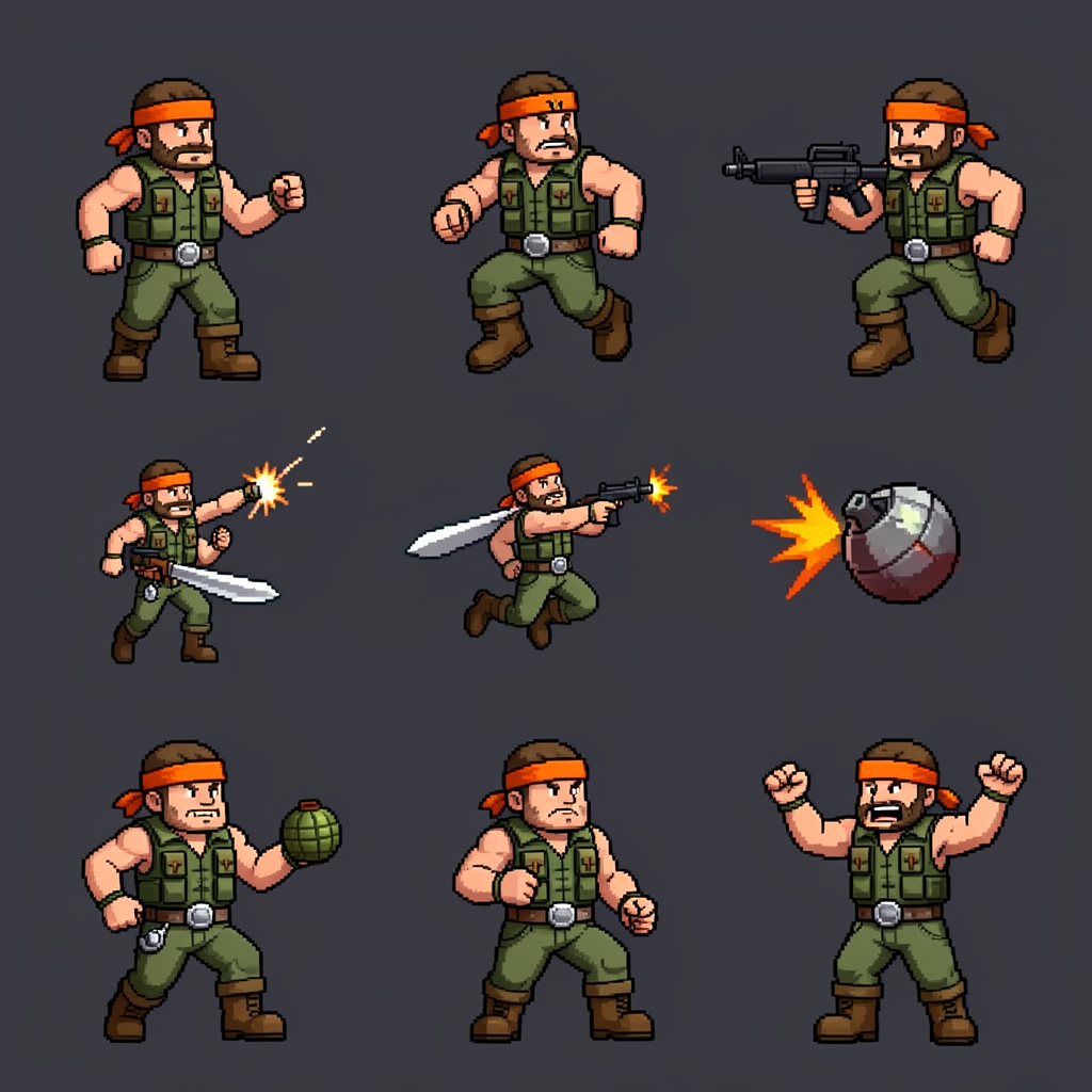 Lester hero sprite-sheet draft