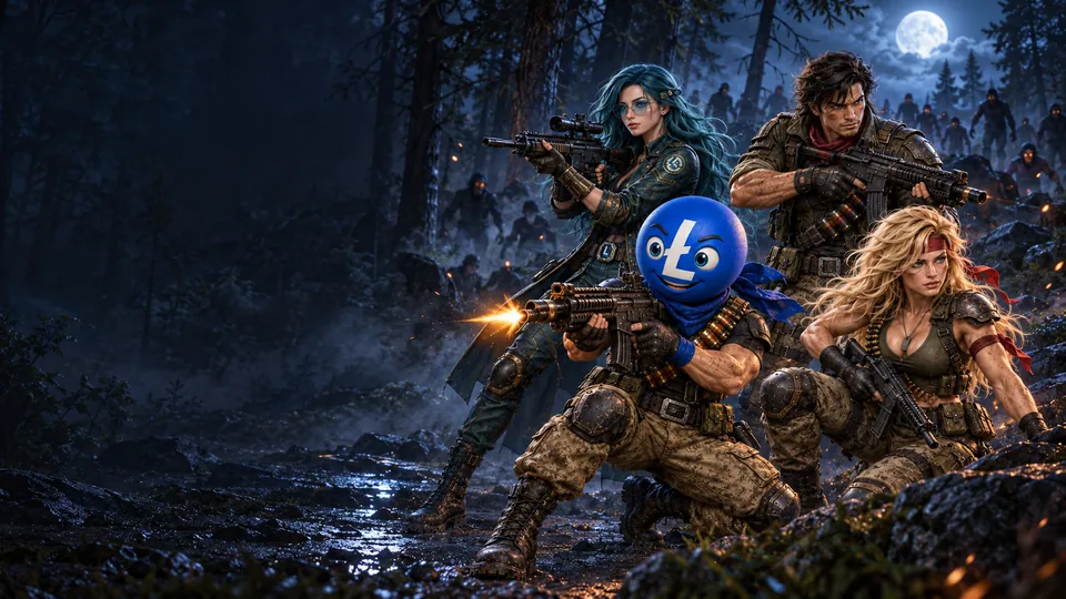 Lit Commando, Lit Valkyrie, Lester and Lilly hold a moonlit forest against the horde